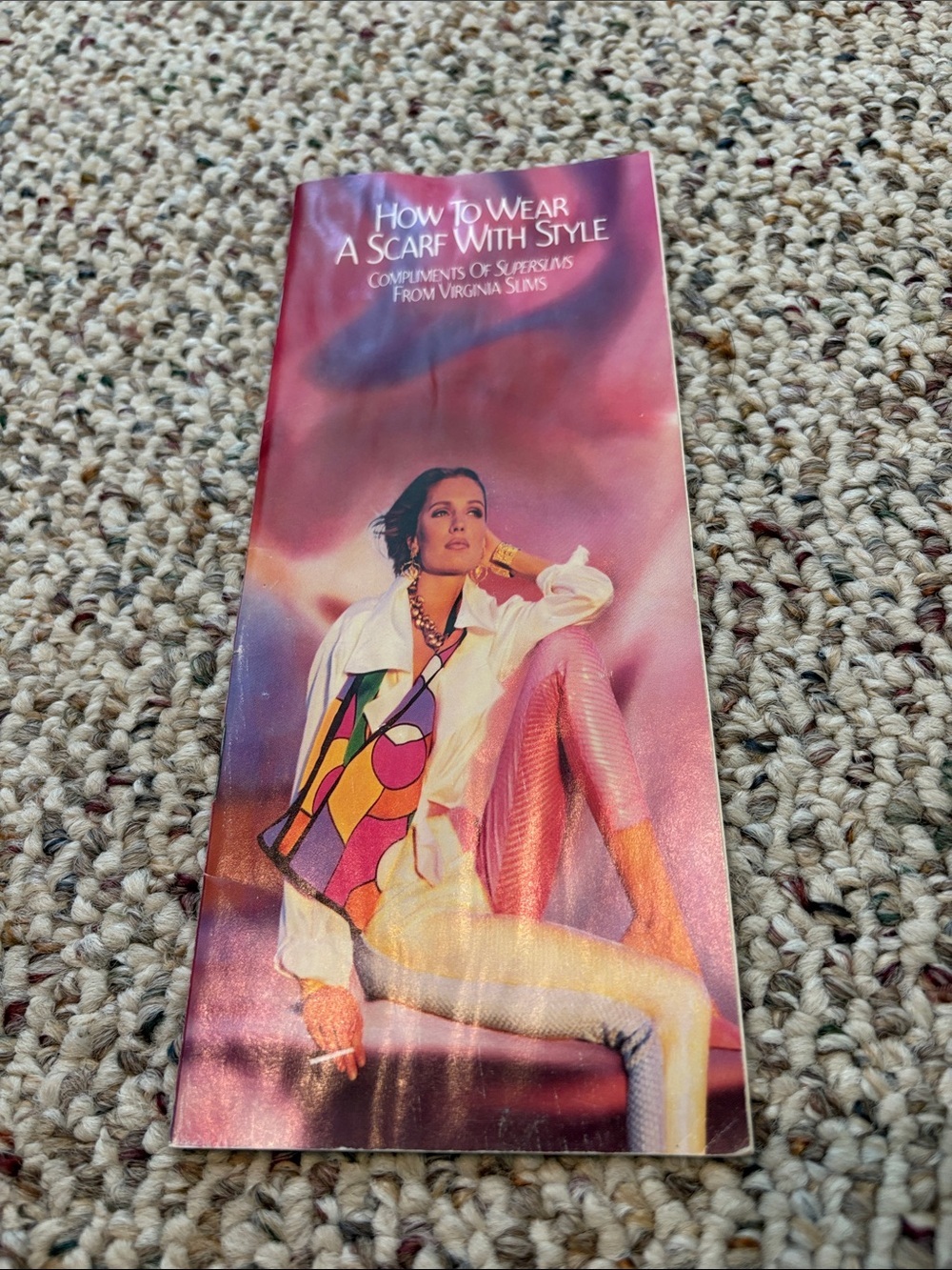 Vintage Scarf Styling Brochure with Colorful Scarf Artwork 1991